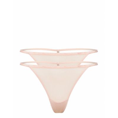 Thong 2Pk Stringtrosa Underkläder Rosa Calvin Klein - Underkläderbutiken